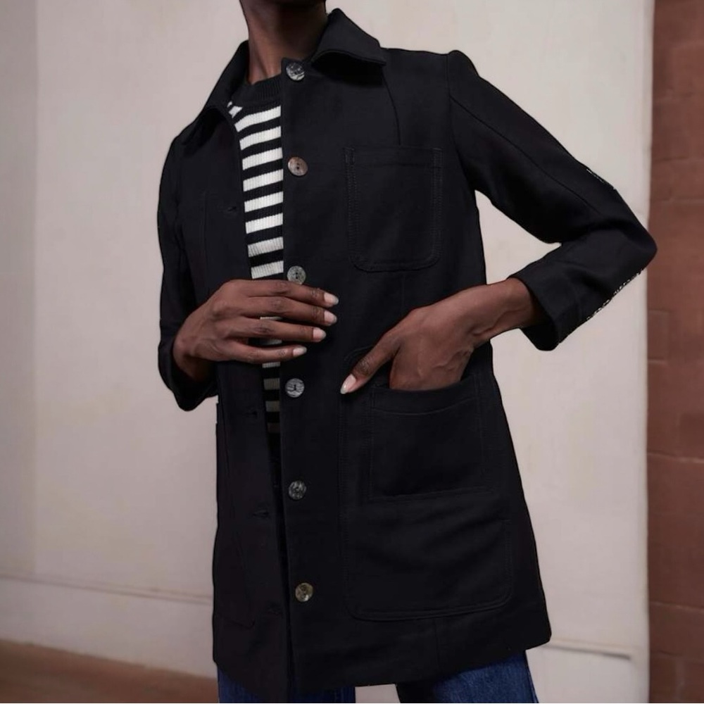 Maria Stanley Short Conrad Car Coat in Noir